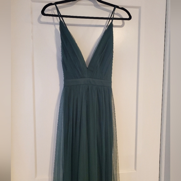 Lulus- Hunter Green Backless Maxi Dress - Picture 2 of 6